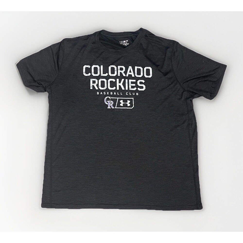 Colorado Rockies T-Shirt Under‎ Armour MLB Baseball HeatGear Black Men’s Size XL